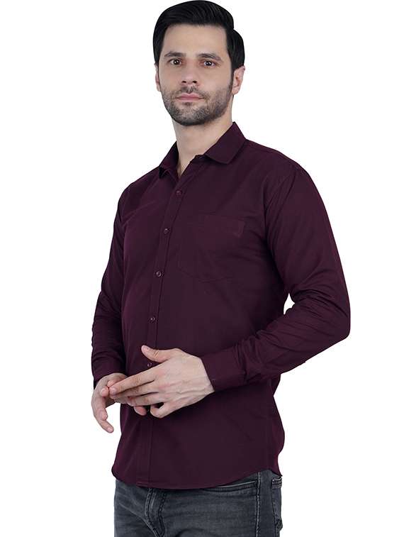 men solid long sleeve regular fit casual shirt - 22315939 -  Standard Image - 1