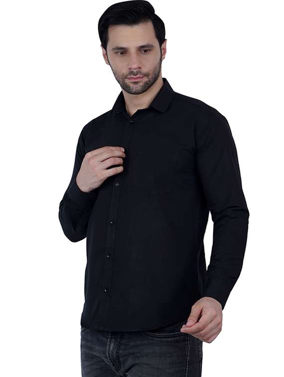 men solid long sleeve regular fit casual shirt - 22315941 -  Standard Image - 1