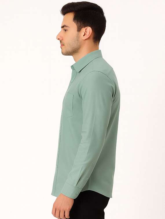 men solid long sleeve regular fit casual shirt - 22315944 -  Standard Image - 1