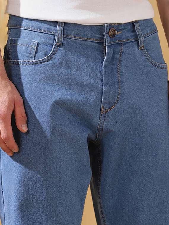men plain mid rise relaxed fit jeans - 22315959 -  Standard Image - 4