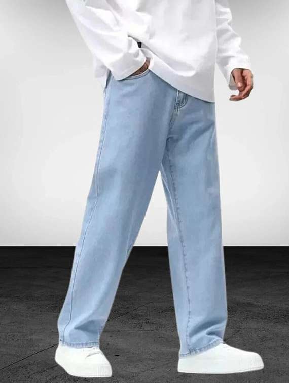 men plain mid rise full length jeans - 22315960 -  Standard Image - 1