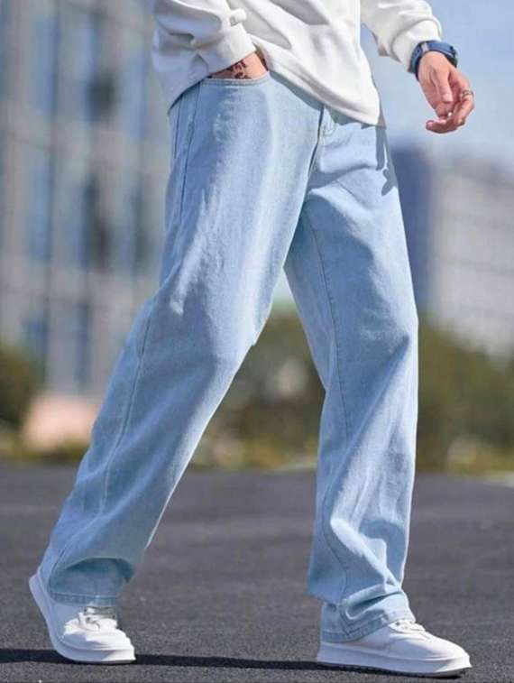 men plain mid rise full length jeans - 22315961 -  Standard Image - 1