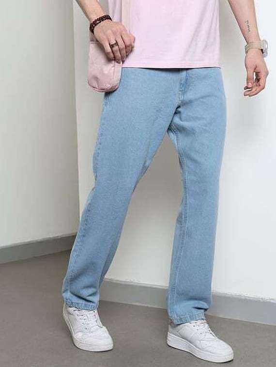 men plain mid rise full length jeans - 22315965 -  Standard Image - 1