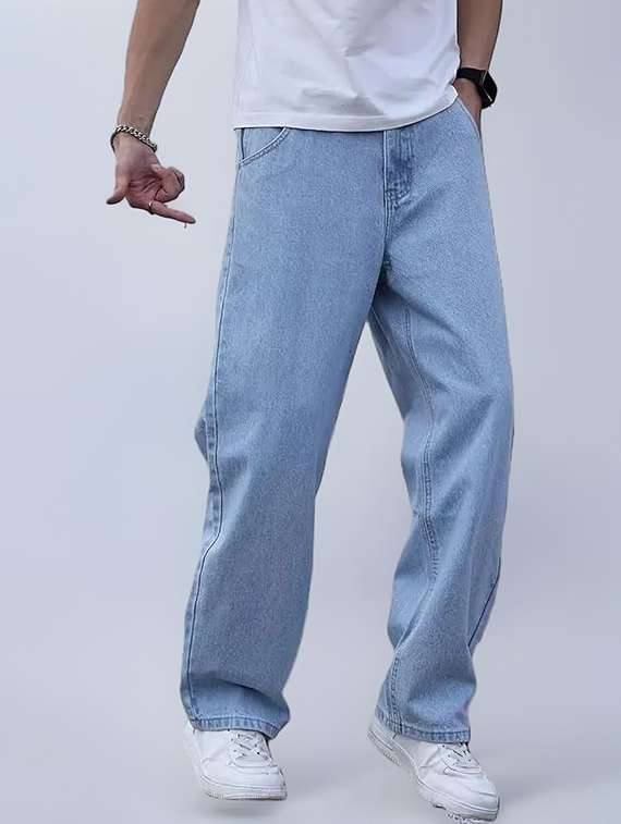 men plain mid rise full length jeans - 22315968 -  Standard Image - 4
