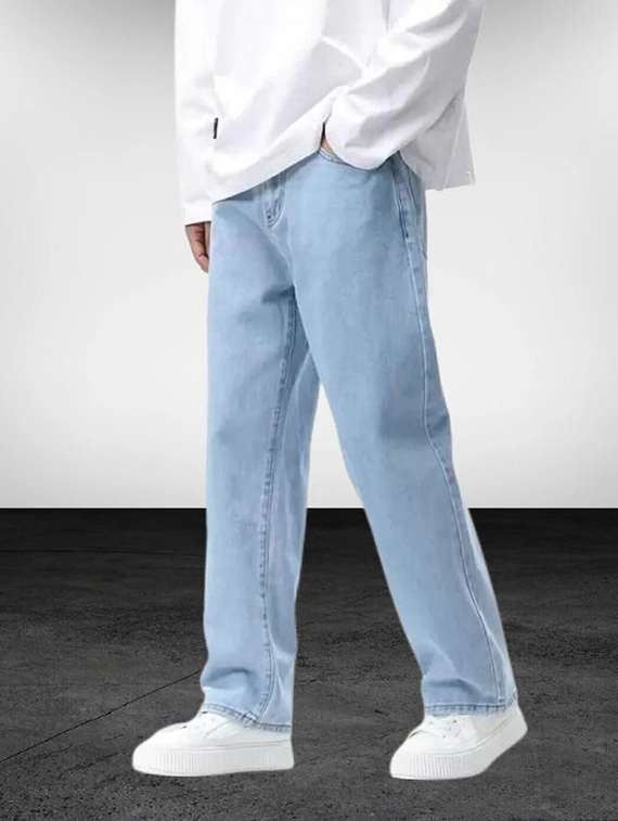 men plain mid rise full length jeans - 22315970 -  Standard Image - 1