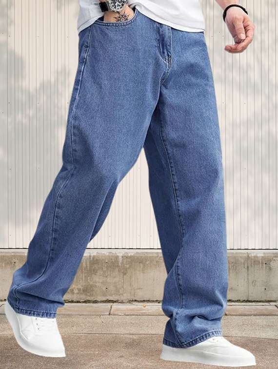 men plain mid rise full length jeans - 22315972 -  Standard Image - 1