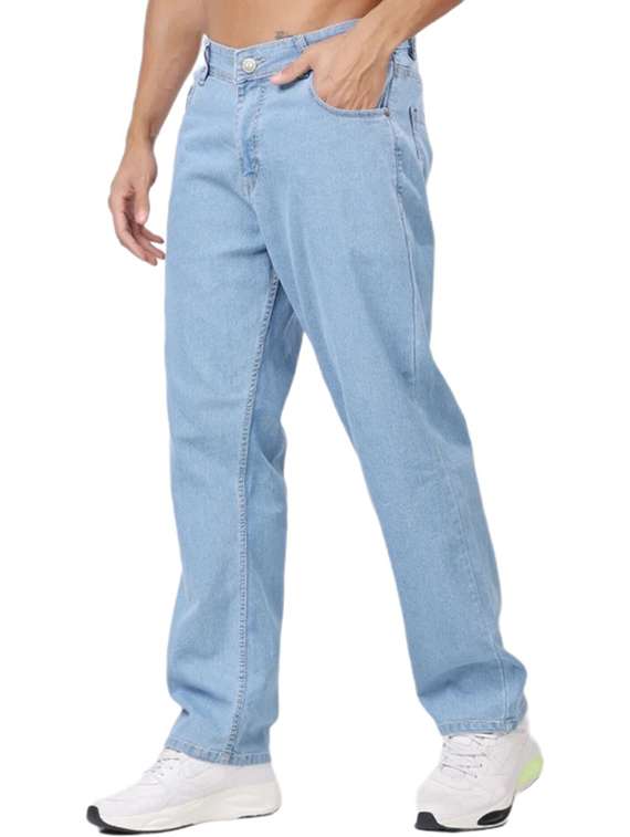 men plain mid rise full length jeans - 22316001 -  Standard Image - 1
