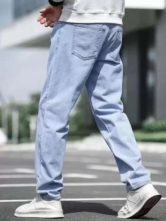 men plain mid rise full length jeans - 22316004 -  Standard Image - 1