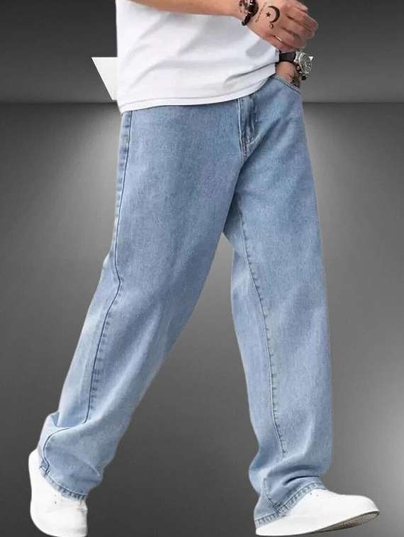men plain mid rise full length jeans - 22316008 -  Standard Image - 1