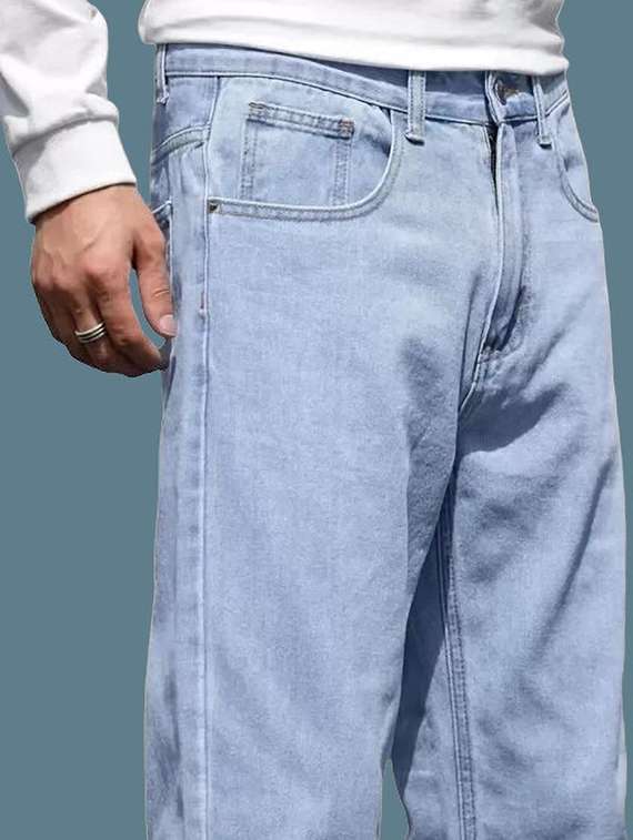 men plain mid rise full length jeans - 22316013 -  Standard Image - 4