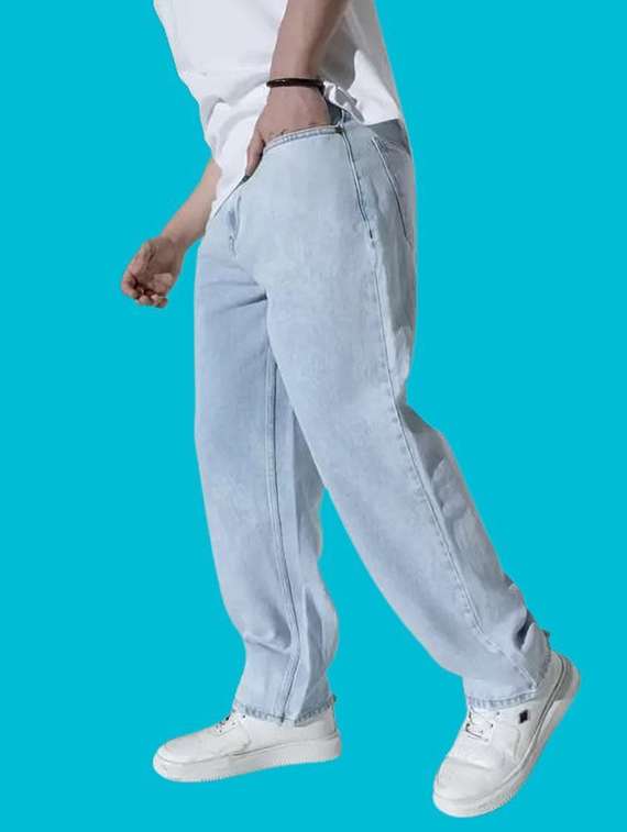 men plain mid rise full length jeans - 22316016 -  Standard Image - 1