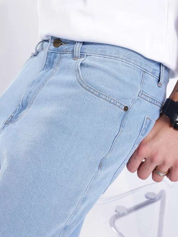 men plain mid rise full length jeans - 22316023 -  Standard Image - 4