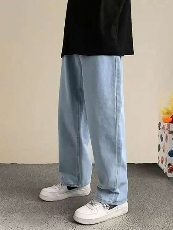 men plain mid rise full length jeans - 22316028 -  Standard Image - 1