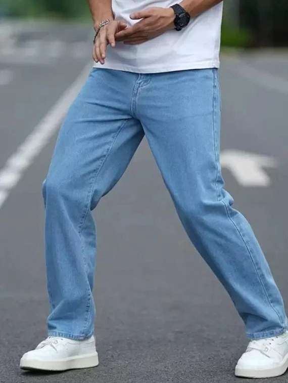 men plain mid rise full length jeans - 22316030 -  Standard Image - 1