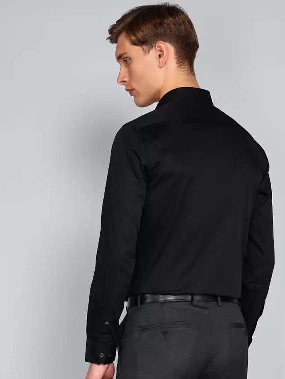men solid long sleeve slim fit formal shirt - 22316034 -  Standard Image - 1