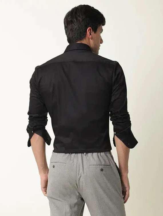 men solid long sleeve slim fit formal shirt - 22316037 -  Standard Image - 1