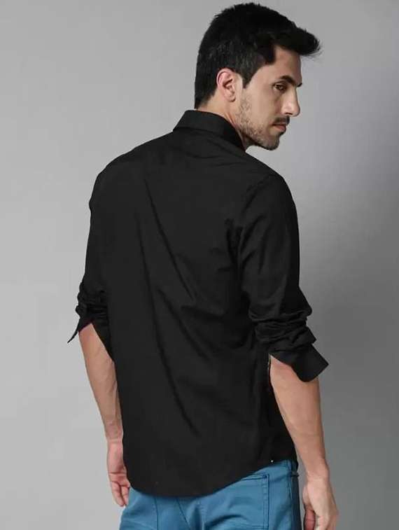 men solid long sleeve regular fit casual shirt - 22316047 -  Standard Image - 1