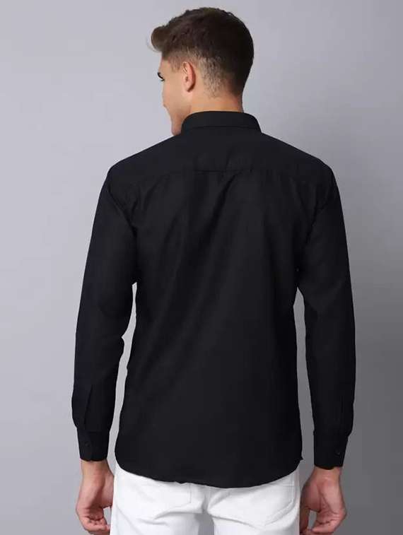 men solid long sleeve regular fit casual shirt - 22316049 -  Standard Image - 1