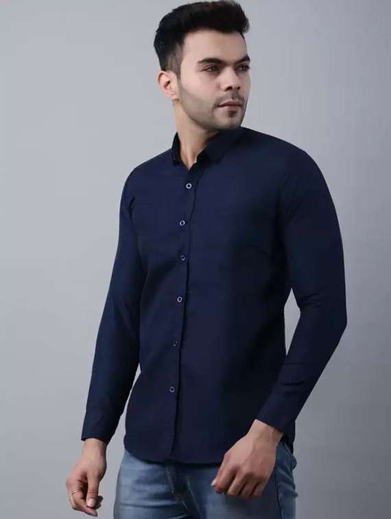 men solid long sleeve regular fit casual shirt
