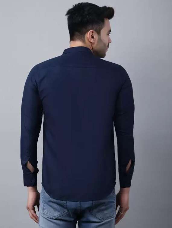 men solid long sleeve regular fit casual shirt - 22316055 -  Standard Image - 1