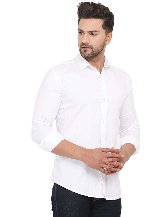 men solid long sleeve slim fit casual shirt - 22316065 -  Standard Image - 1