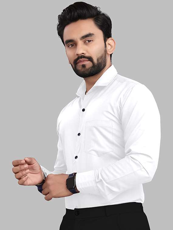 men solid long sleeve slim fit formal shirt - 22316066 -  Standard Image - 1