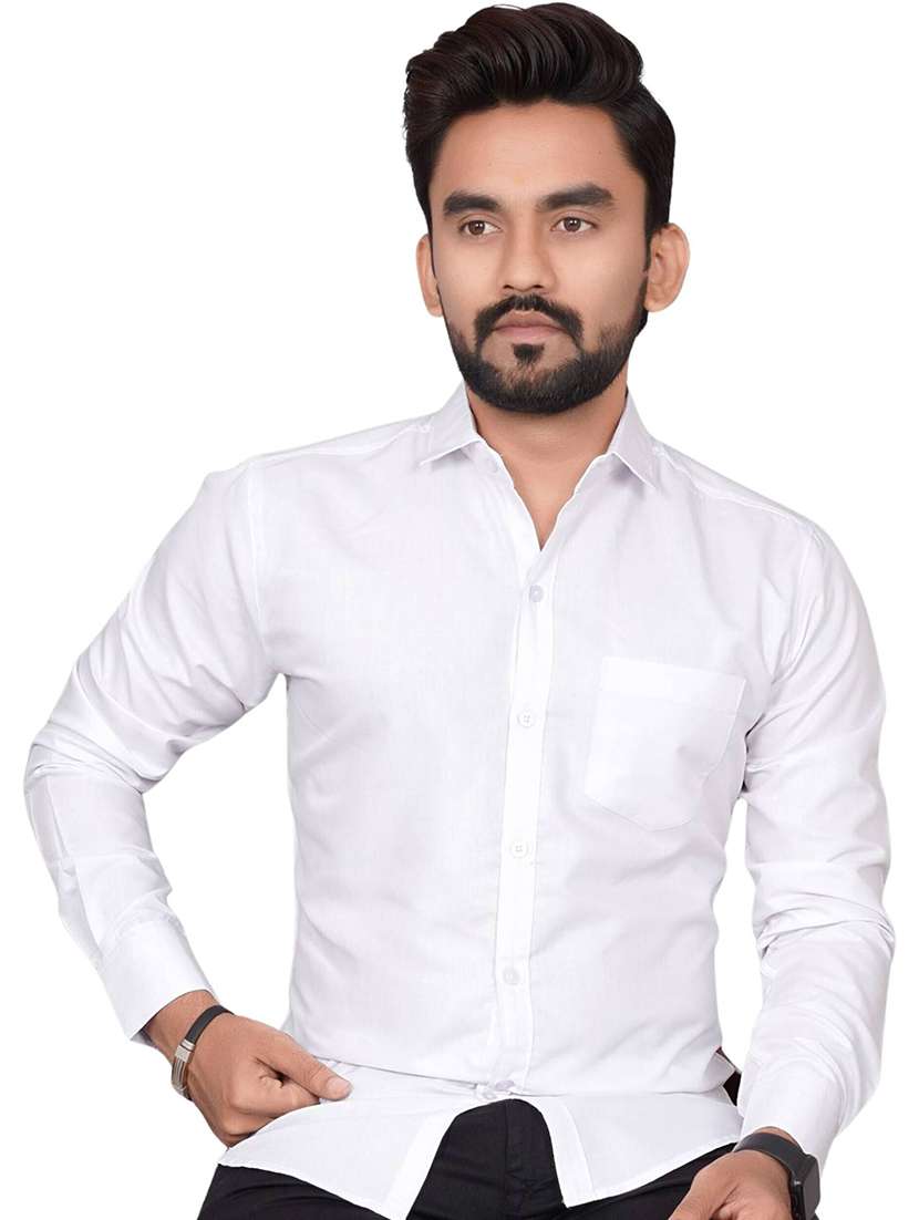 men solid long sleeve slim fit formal shirt - 22316073 -  Standard Image - 1