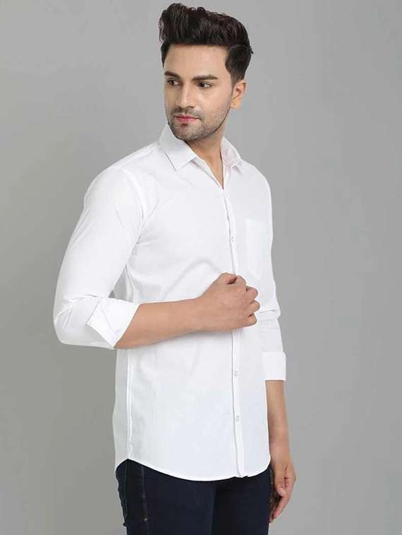 men solid long sleeve slim fit casual shirt - 22316080 -  Standard Image - 1