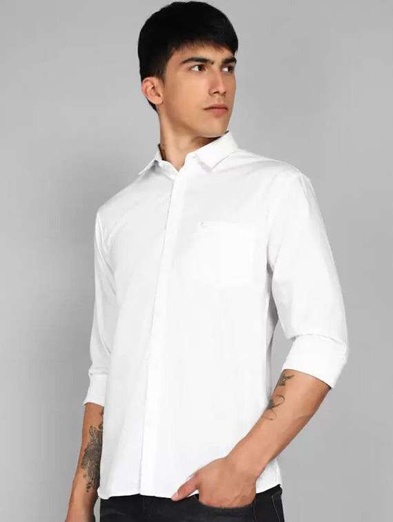 men solid long sleeve regular fit casual shirt - 22316085 -  Standard Image - 1