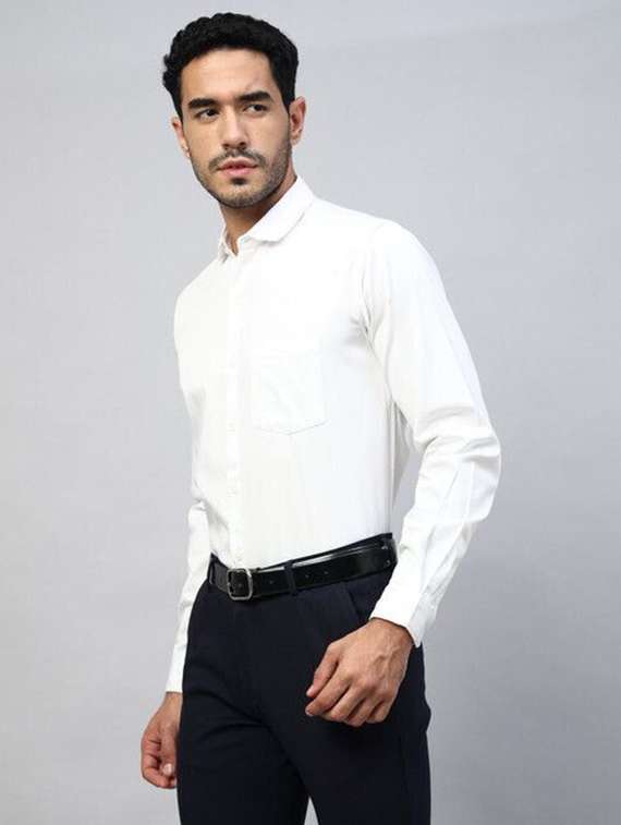 men solid long sleeve regular fit formal shirt - 22316090 -  Standard Image - 1