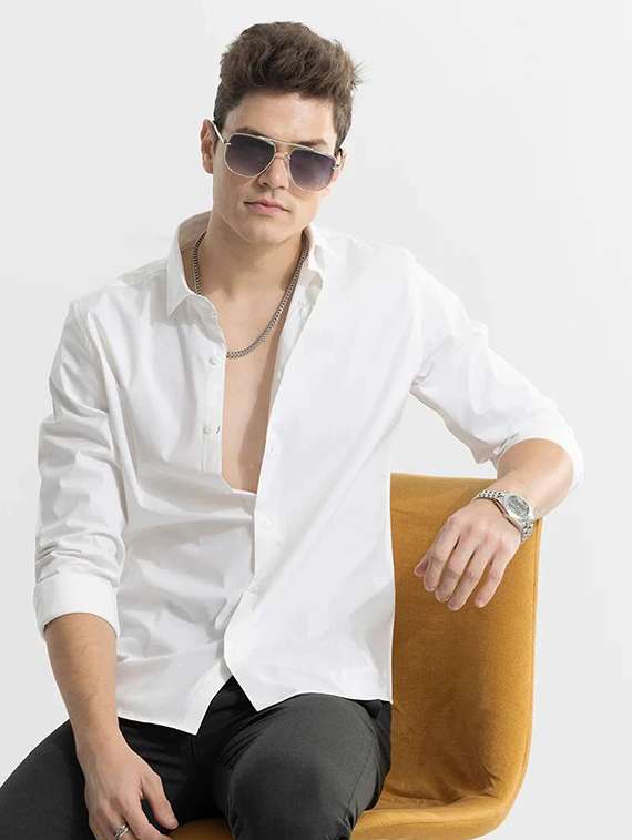 men solid long sleeve regular fit casual shirt - 22316093 -  Standard Image - 1