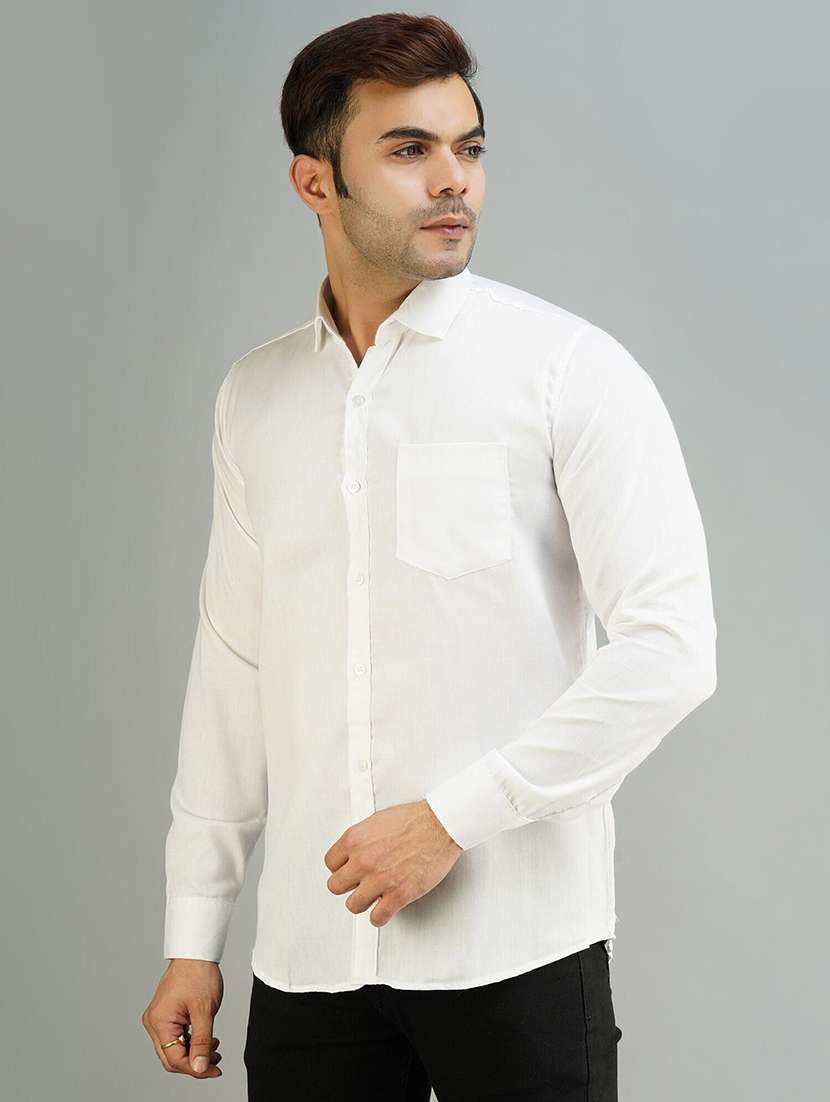 men solid long sleeve regular fit casual shirt - 22316107 -  Standard Image - 1