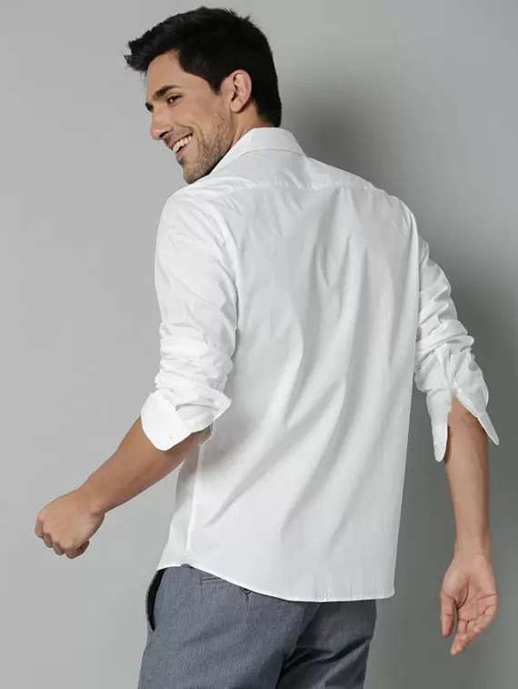 men solid long sleeve regular fit casual shirt - 22316117 -  Standard Image - 1