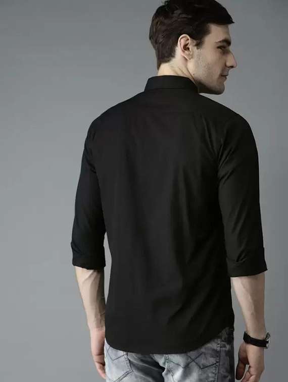 men solid long sleeve regular fit casual shirt - 22316120 -  Standard Image - 1