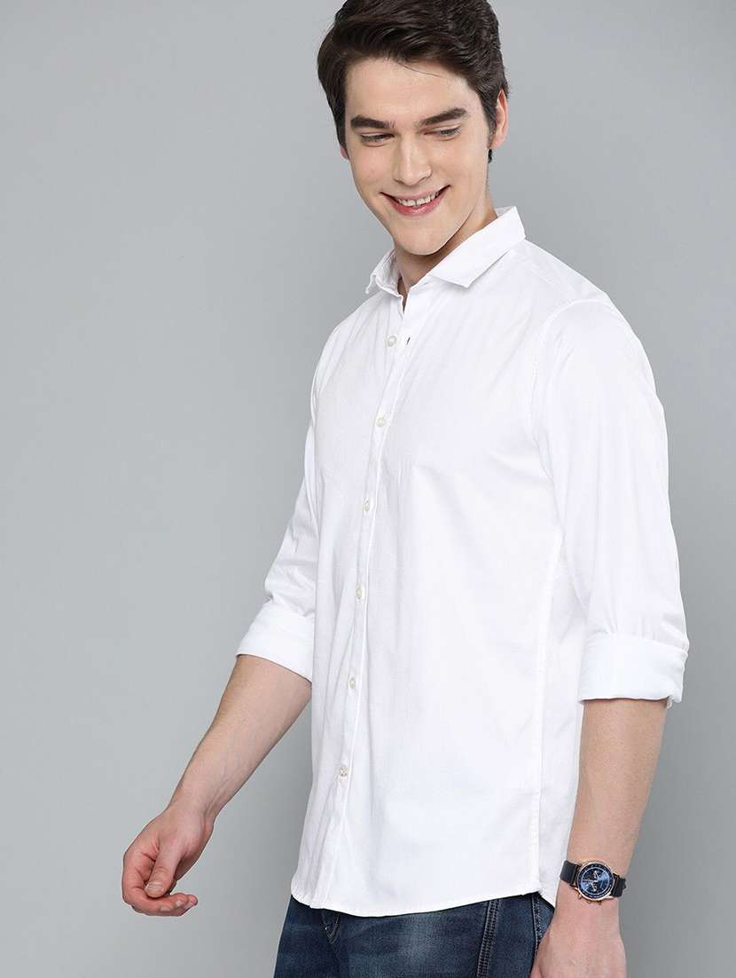 men solid long sleeve regular fit casual shirt - 22316124 -  Standard Image - 1