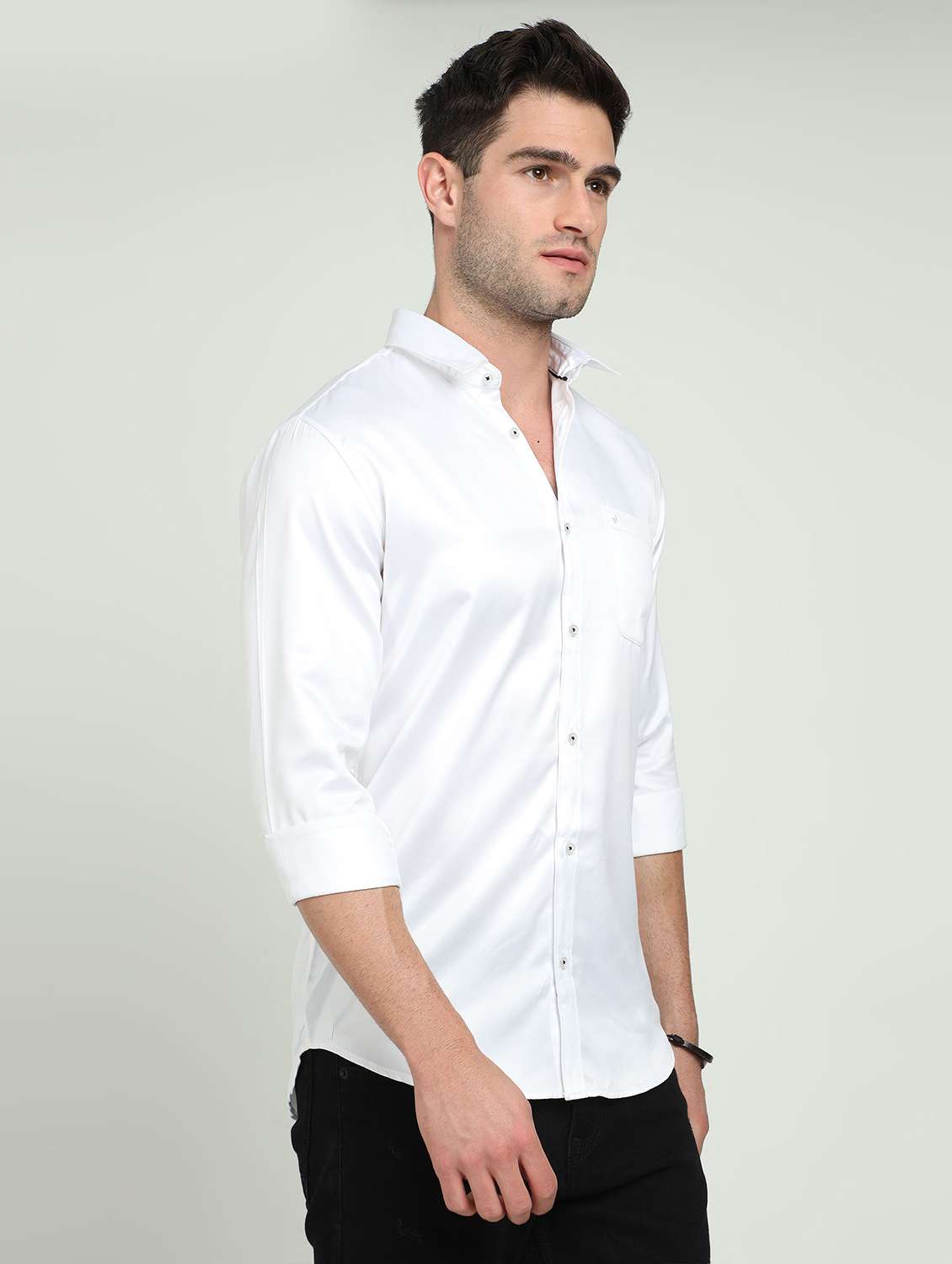 men solid long sleeve regular fit casual shirt - 22316139 -  Standard Image - 1