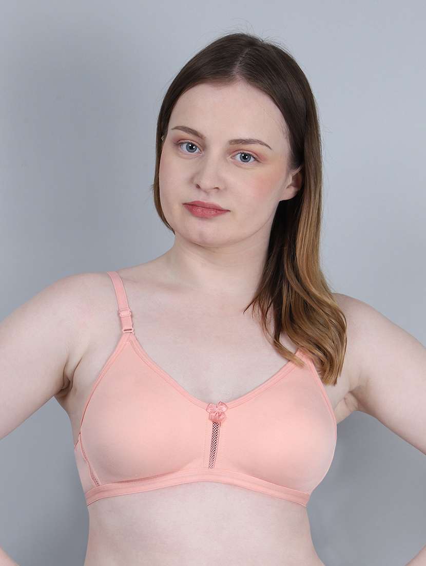 women solid lightly padded t-shirt bra - 22316152 -  Standard Image - 1