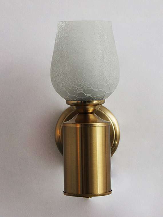 vintage brass wall sconce with crackle glass shade - 22316229 -  Standard Image - 1