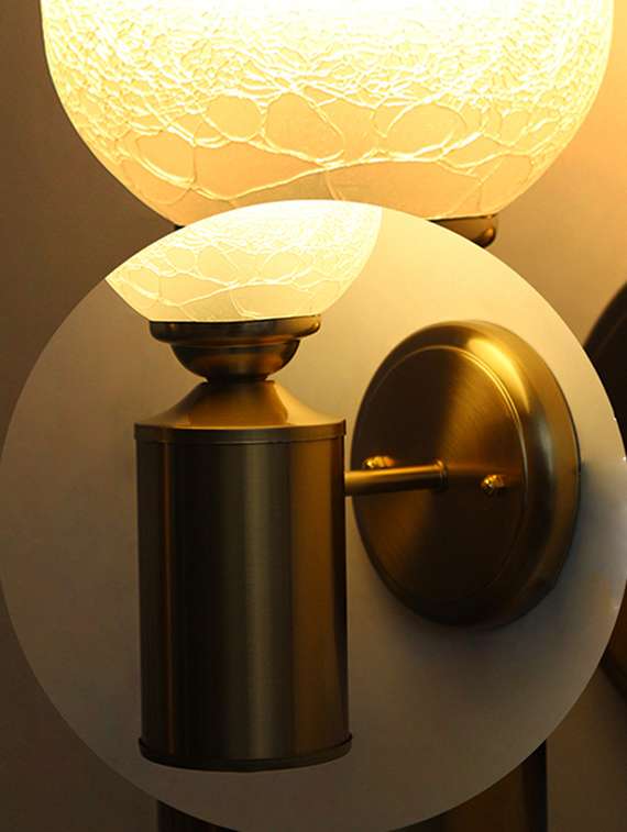 vintage brass wall sconce with crackle glass shade - 22316229 -  Standard Image - 4