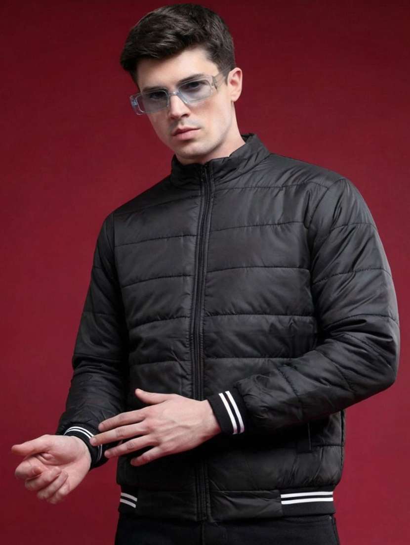 men solid long sleeve puffer jacket - 22316236 -  Standard Image - 1