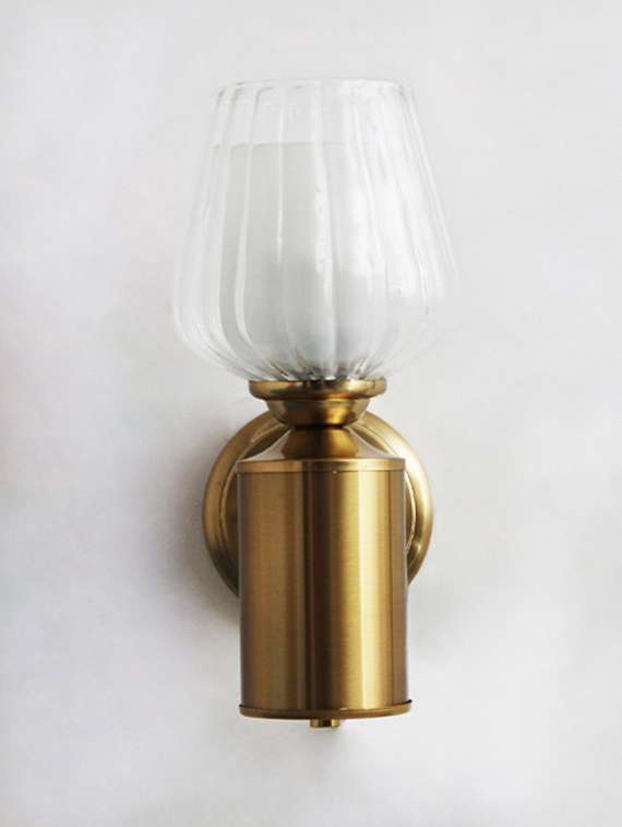 clear tulip glass brass wall mounting light - 22316237 -  Standard Image - 1