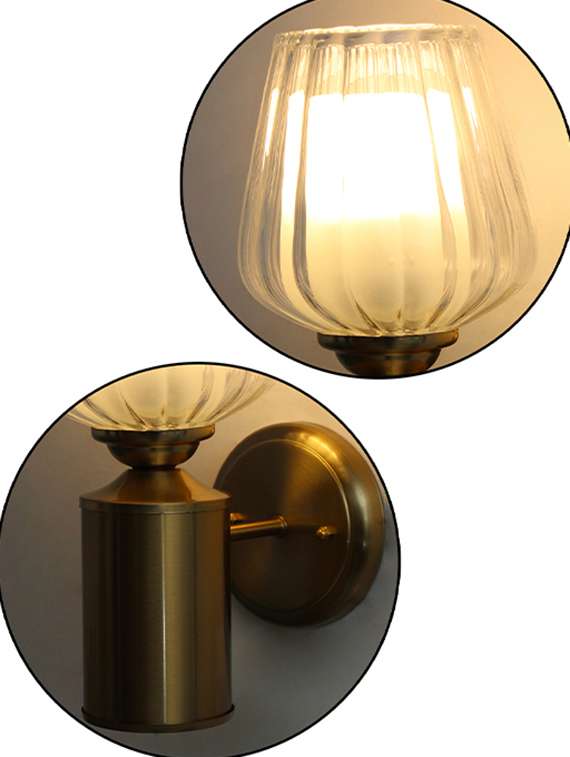 clear tulip glass brass wall mounting light - 22316237 -  Standard Image - 4