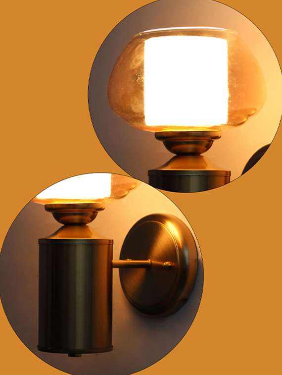Amber Kachori Glass Shade With Brushed Brass Wall Sconce - 22316249 -  Standard Image - 4