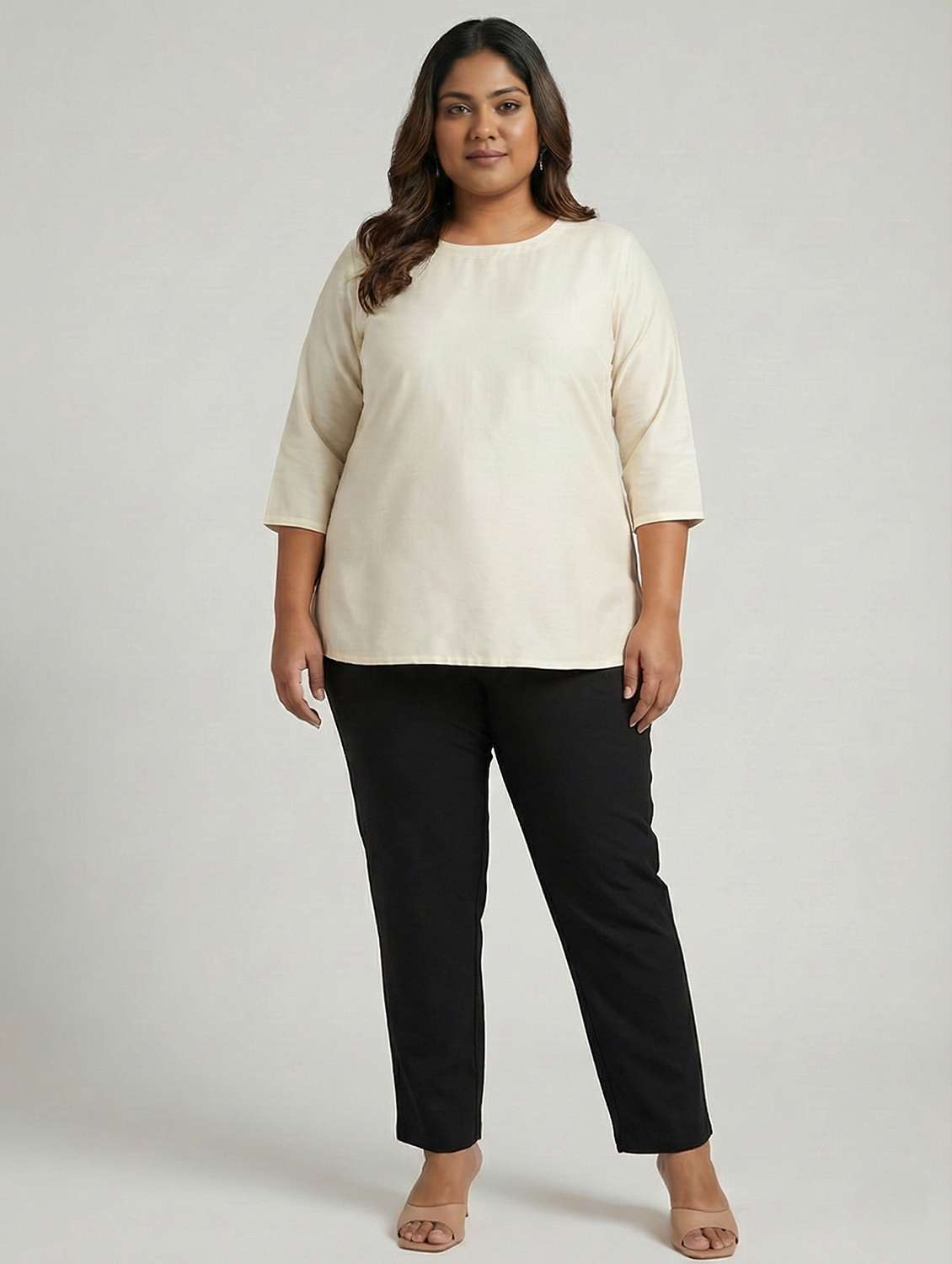 Women Solid Mid Rise Straight Trouser - 22316250 -  Standard Image - 1