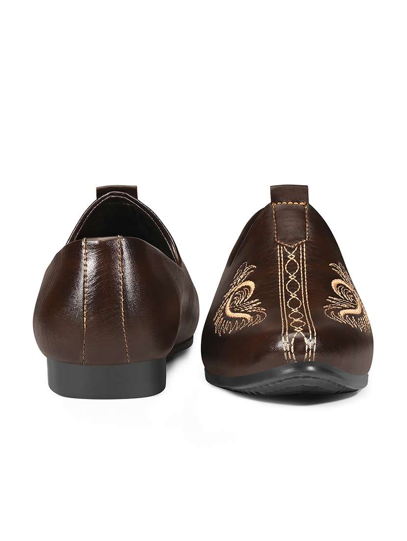 men brown slip on mojari - 22316254 -  Standard Image - 1