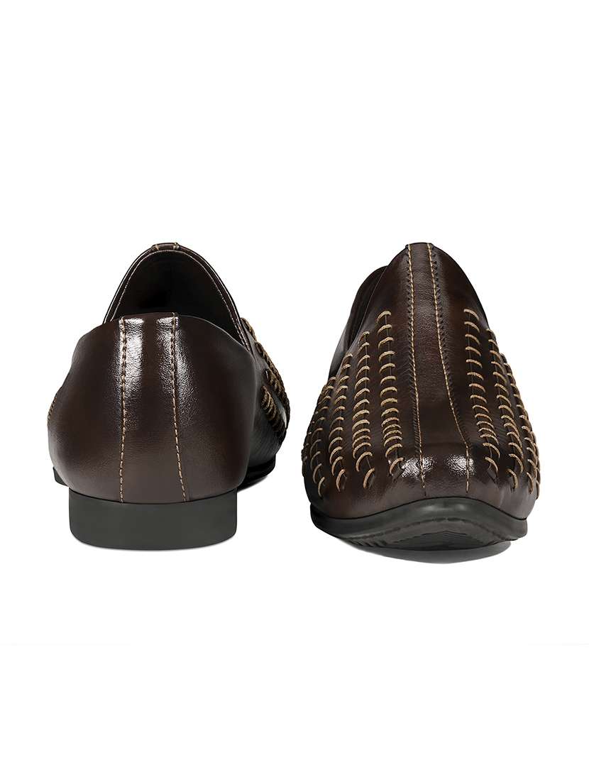 men brown slip on mojari - 22316256 -  Standard Image - 1