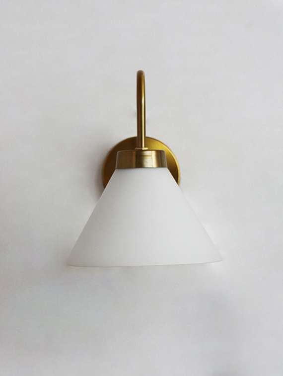 cone shape wall sconce with brass curve holder - 22316260 -  Standard Image - 1