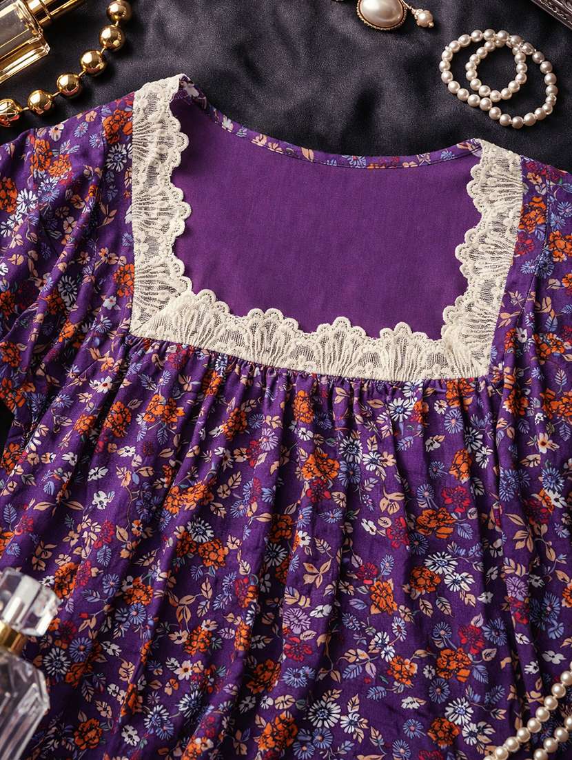 women printed short sleeve nighty - 22316266 -  Standard Image - 4