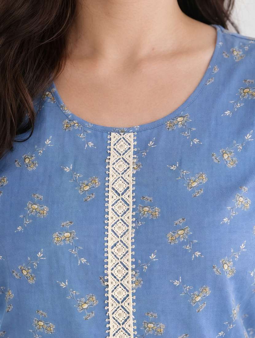 women printed short sleeve nighty - 22316271 -  Standard Image - 4