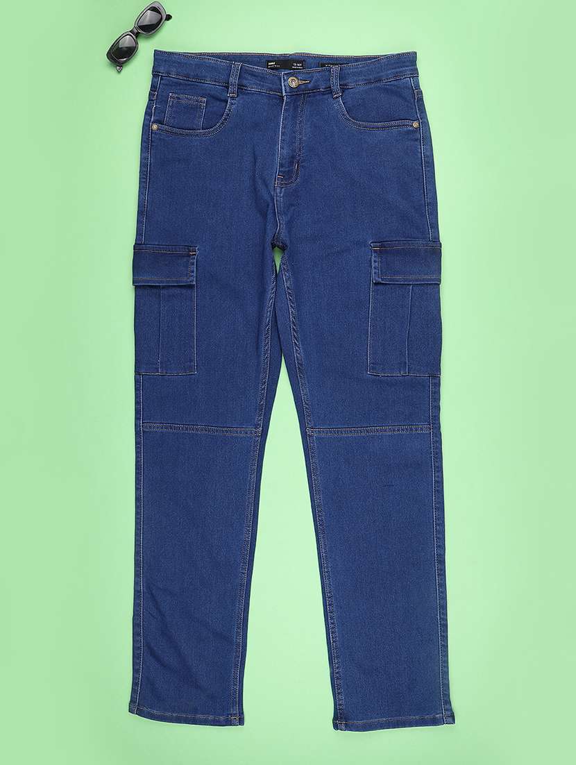 boys solid mid rise regular fit cargo pant - 22316319 -  Standard Image - 1